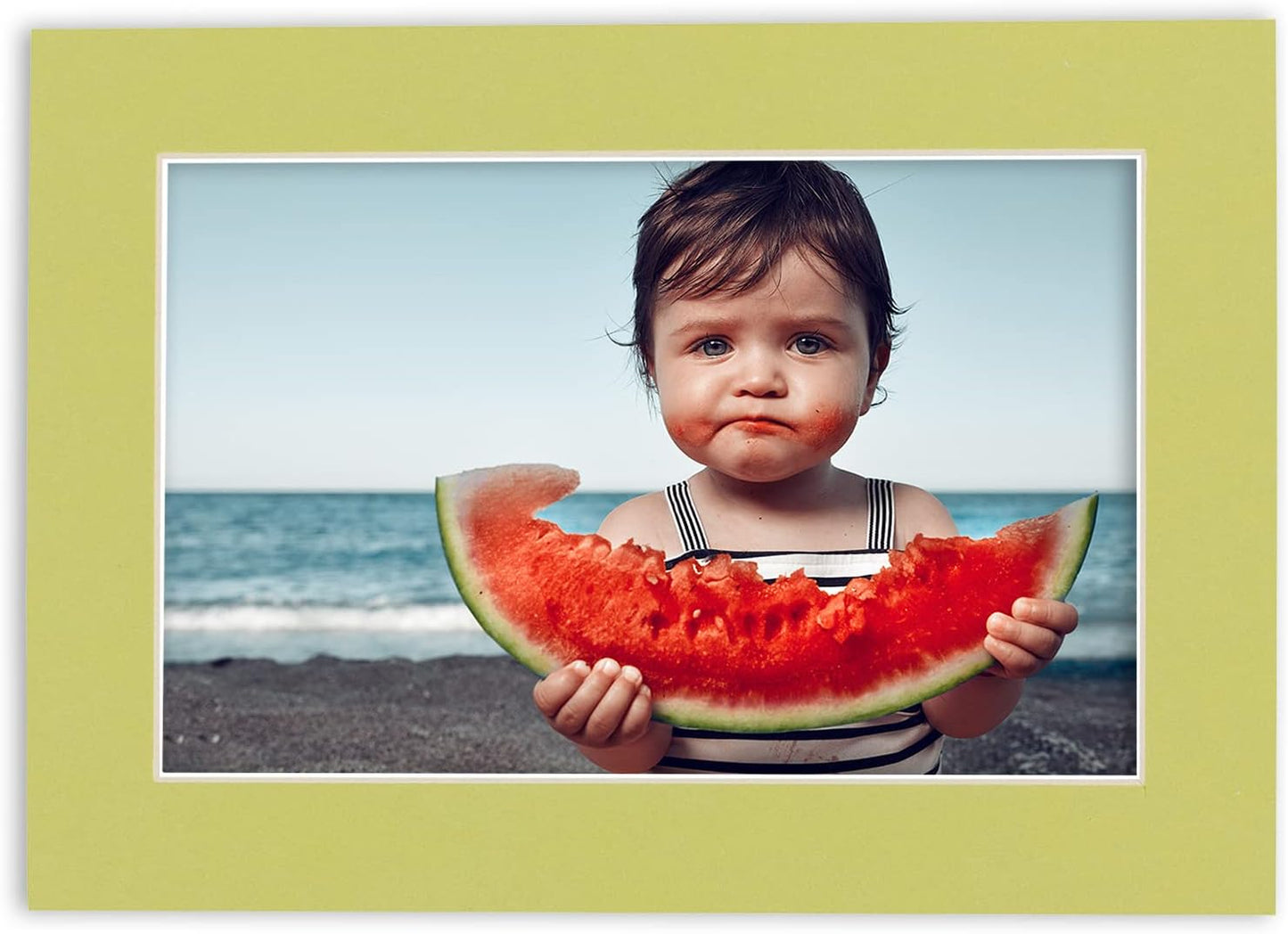 5x7 Mat for 8.5x11 Frame - Precut Mat Board Acid-Free Pistachio Green 5x7 Photo Matte For a 8.5x11 Picture Frame, Premium Matboard for Family Photos, Show Kits, Art, Picture Framing, Pack of 1 Mat