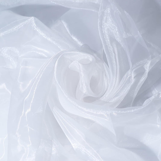 Fynite White Organza Fabric by The Yard | 20 Yard Long | 44" Wide | Bridal Soft Sheer Organza Tulle for DIY Wedding Dress Fashion Craft Decorations