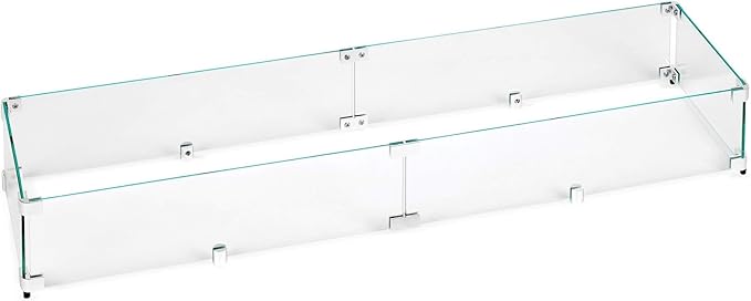 77.5" X 11.5" X 6” Linear Glass Flame Guard