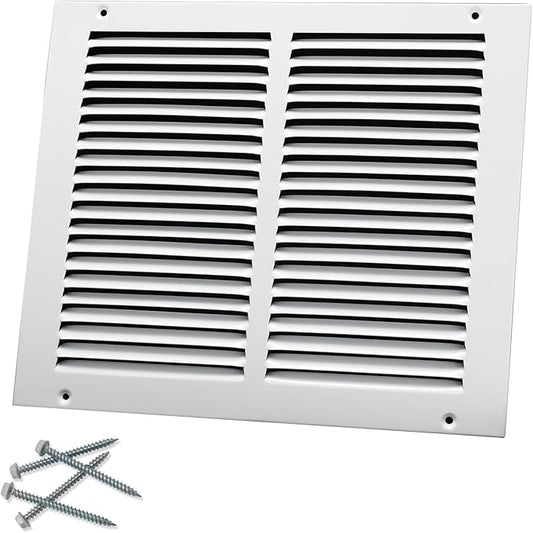 12"W x 10"H [Duct Opening Size] Steel Return Air Grille, Air Return Vent Cover for Ceiling and Sidewall - HVAC Air Vent Covers - [Outer Dimensions: 13.75"W x 11.75"H]