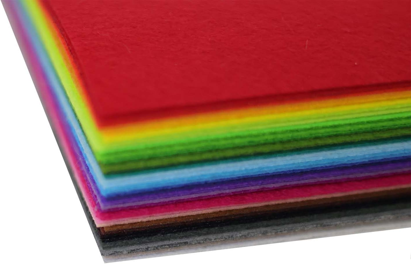 40pcs 20cm × 30 cm x 1mm (Approx. 8 × 12 x 0.04 inches) 40 Colors for Choice A4 Felt Fabric Sheet Assorted Color Felt Pack DIY Craft Patchwork