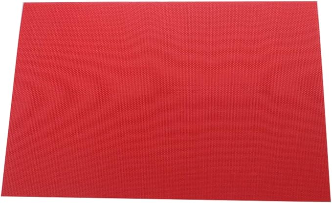 Gugrida Placemats Set of 6 Solid Red Placemat for Dining Table Durable Crossweave Woven Vinyl Kitchen Table Mats 18"X12"