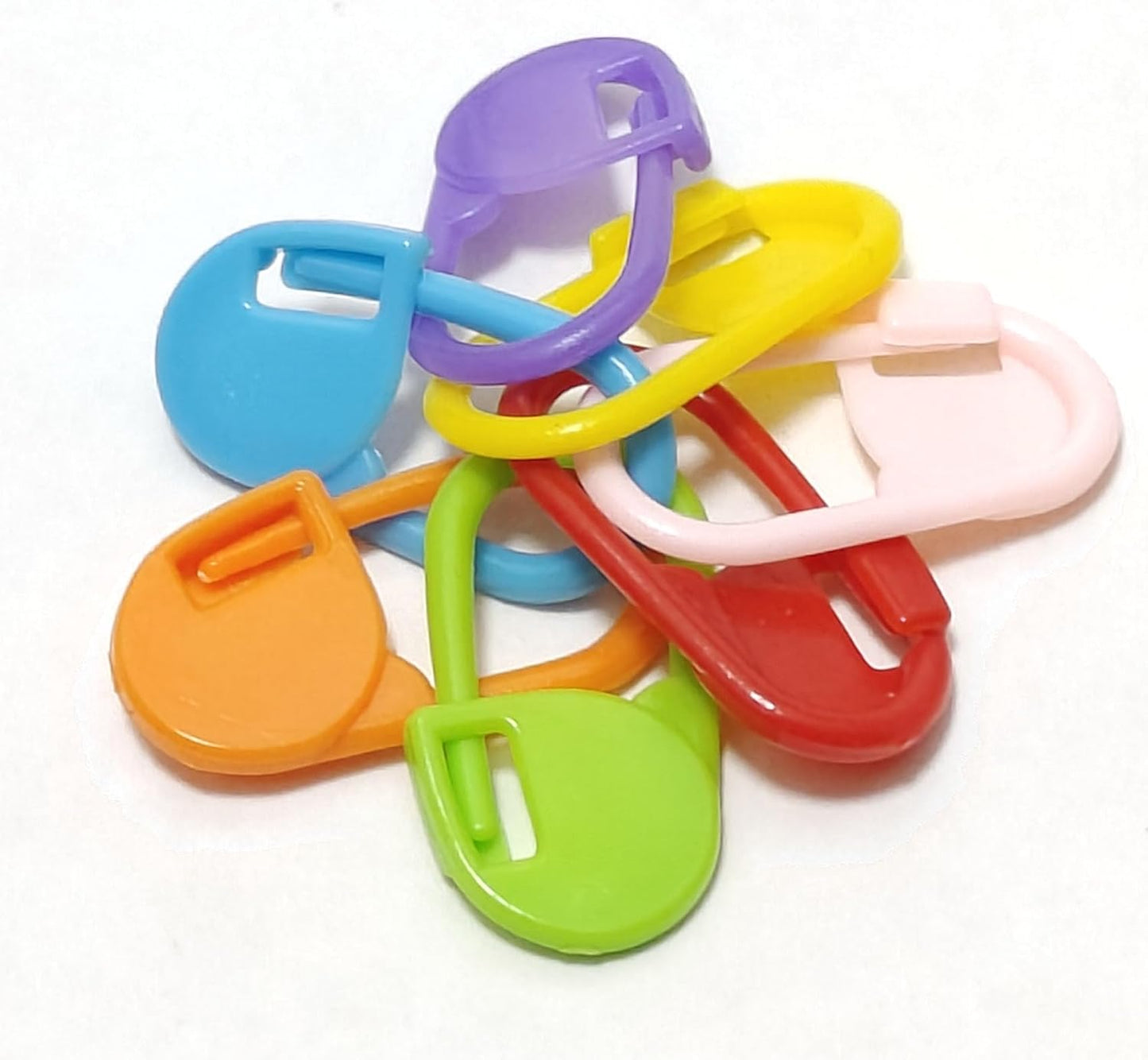 60Pcs Colorful Knitting Markers Crochet Clips Crochet Pins Bulk Stitch Markers Locking Stitch Knitting Place Markers DIY Craft Plastic Safety Pins Weave Stitch Needle Clip Counter（7 Colors (60 Pcs)