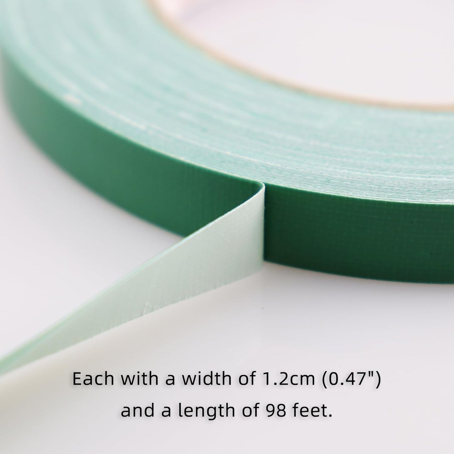 2 PCS Green Floral Tape, 0.5" Flower Stem Wrap Tapes, Waterproof Florist Tape - Multipurpose Adhesive Florist Tapes for Binding Fresh, Flower Bouquets and Floral Craft (98Ft/33Yd/Roll)