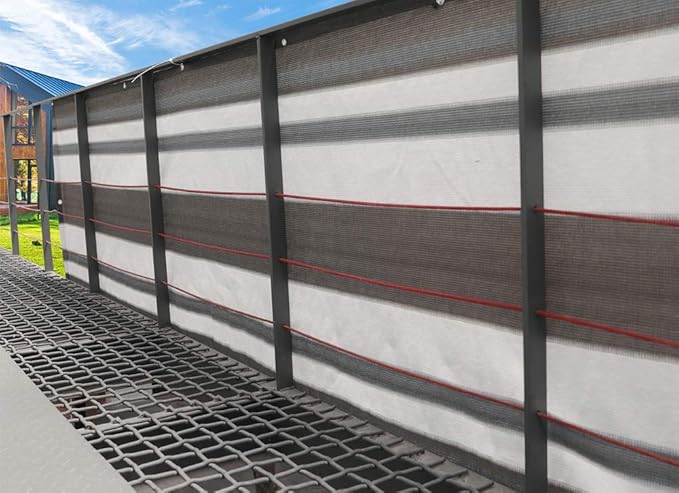 LOVE STORY Balcony Privacy Screen, 3'x16' Deck Shield Screen Fence Cover,UV Protection and Weather-Resistant,3 FT Height for Deck, Patio, Backyard, Outdoor Pool, Porch, Railing, Silver Grey White