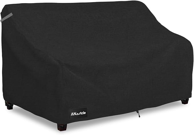 2-Seater Patio Loveseat Cover,58W x 32.5D x 31H Inches Outdoor Couch Cover,100% Waterproof Heavy Duty Patio Sofa Covers,Patio Furniture Covers,Black