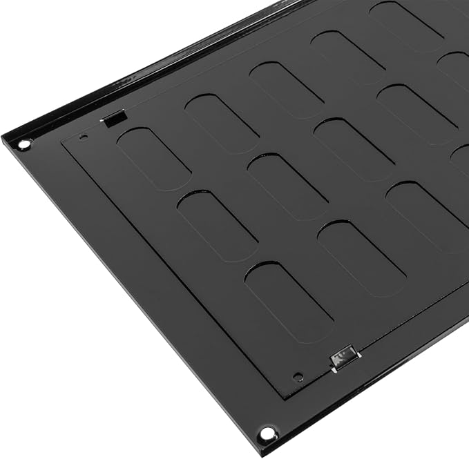 Repa Market 20" x 8" Inch (Outer Dimensions) Black Adjustable Air Vent Cover - Galvanized Steel HVAC Air Vent Register - Heating, Cooling Toe Kick Vent Cover - Wall, Ceiling Return, Intake Air Grille