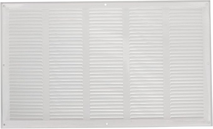 Repa Market Air Vent Cover 20x12 Inch (Outer Dimensions) White Galvanized Steel Louvered Grill Cover with Mesh Screen/Wall or Ceiling Vent/HVAC Register for Indoor and Outdoor Ventilation