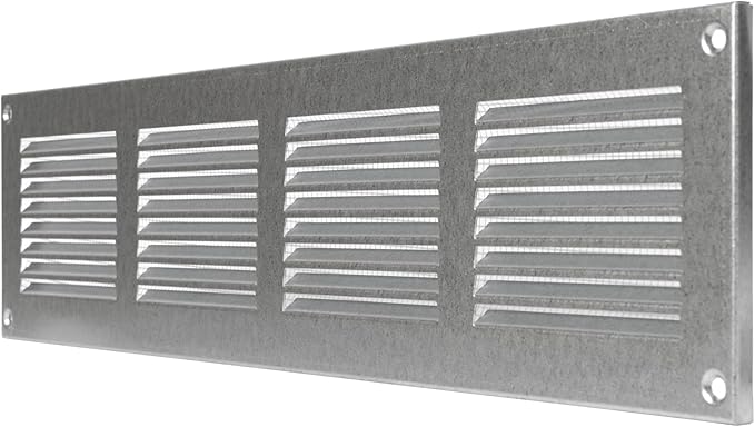 Repa Market Air Vent Cover 16x4 Inch (Outer Dimensions) Galvanized Steel Louvered Grill Cover with Mesh Screen/Wall or Ceiling Vent/HVAC Register for Indoor and Outdoor Ventilation