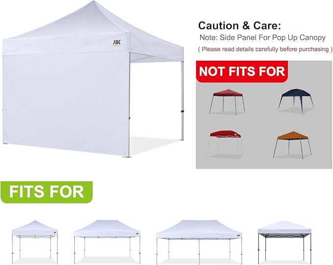 ABCCANOPY Instant Canopy SunWall 8x8 FT, 1 Pack Sidewall Only, No Frame and Top, Beige