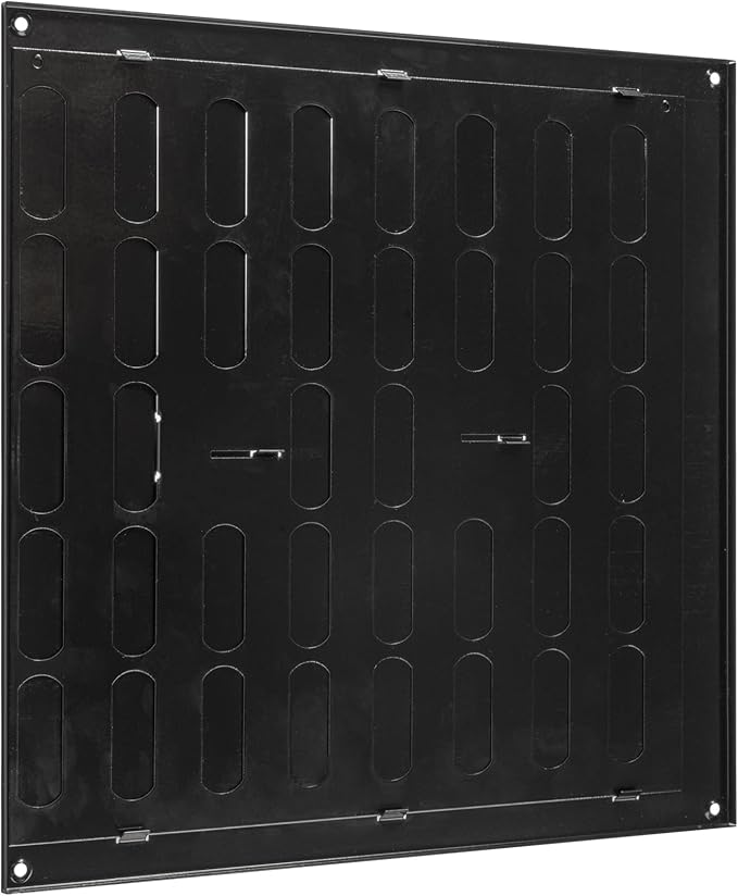 Vent Systems 12" x 12" Inch (Outer Dimensions) Metal Air Vent Grille - Black Adjustable Register Vent Cover - Open/Close Air Supply Intake Wall Vent - Heating/Cooling Ceiling Grille for House, Garage