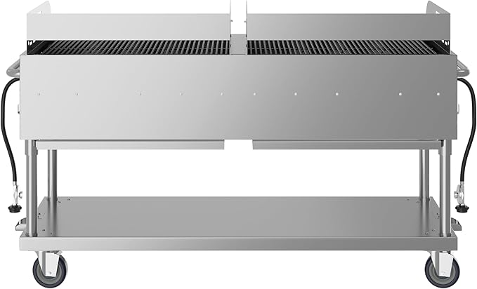 72 in. 10-Burner Commercial Outdoor Propane Gas Grill with Two 36 in. Griddles in Stainless-Steel, ETL Listed (CGKIT7-G36G36)