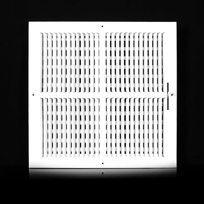 14x14 Vent Register [Duct Opening], Vent Covers for Home Ceiling, Two-Way Ventilation Register, Adjustable Solid Steel Wall Register Vent Cover (14"W x 14"H [Duct Opening])