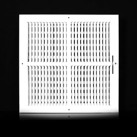14x14 Vent Register [Duct Opening], Vent Covers for Home Ceiling, Two-Way Ventilation Register, Adjustable Solid Steel Wall Register Vent Cover (14"W x 14"H [Duct Opening])
