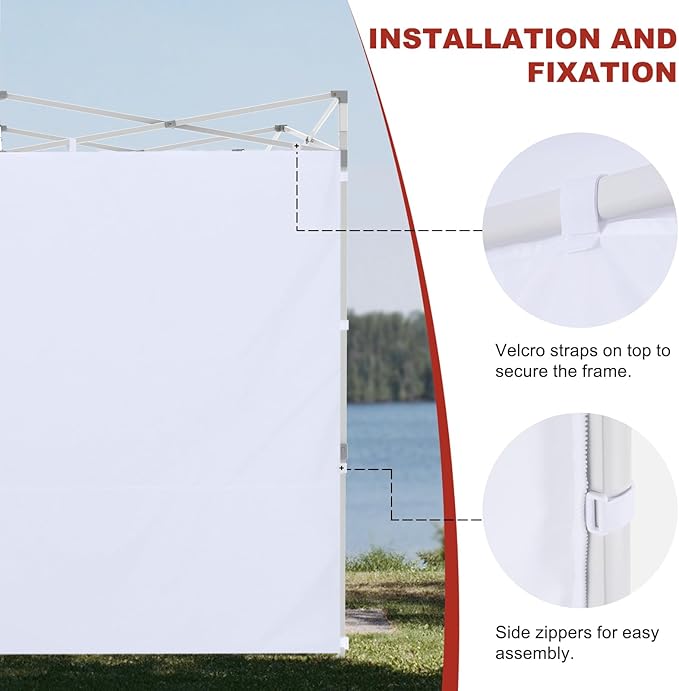 ABCCANOPY Instant Canopy SunWall 10x10 FT, 1 Pack Sidewall Only, No Frame or Top, Orange