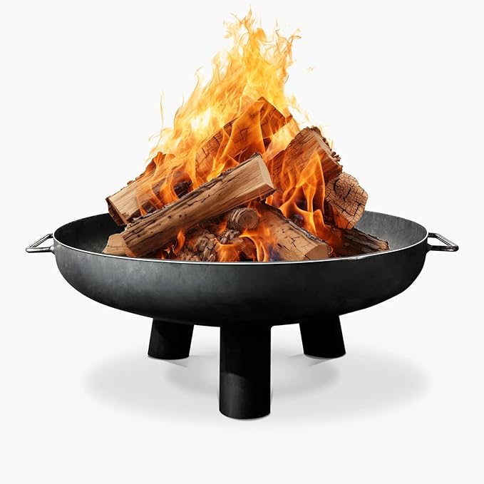 Fire Pit Yellowstone 23" Outdoor Fire Bowl, Steel Firepit for Patio, Backyard & Garden (23" Yellowstone)