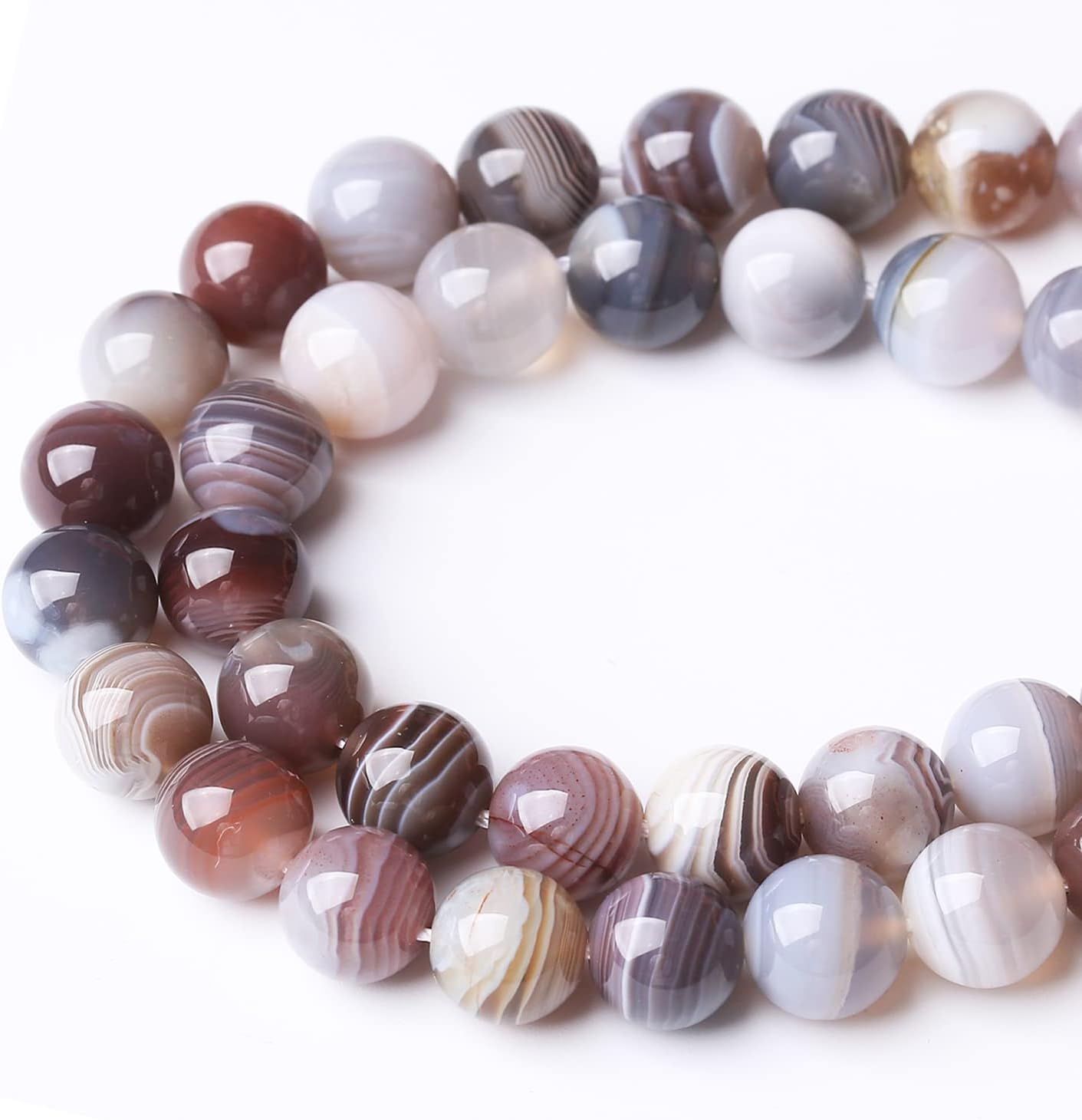 36PCS 10MM Red Coffee Agate Beads-Multicolo Stone Beads Energy Healing Beads for DIY Jewelry Bracelet Necklace Making for Jewelry Making15Inch