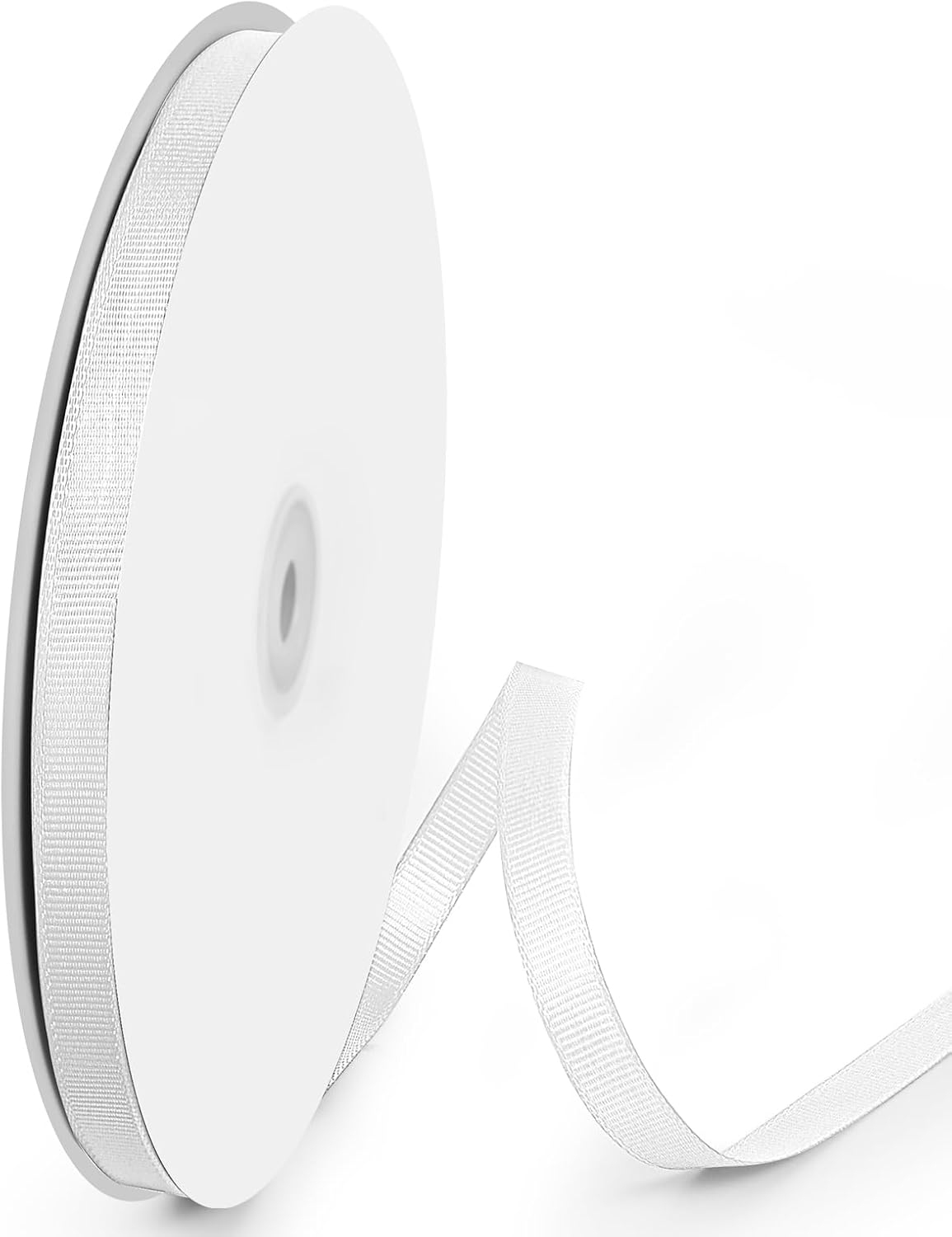 100 Yards 3/8 inch Grosgrain Ribbon, Solid Color Fabric Ribbon Perfect for Gift Wrapping, Wedding, Handmade Bows, Floral Bouquets and Party Decoration(White)