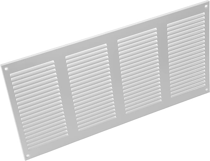 Vent Systems 16" x 8" Inch (Overall Dimensions) Pack of 10 - White - Air Vent Cover Metal Air Return Grill with Built-in Pest Guard Screen HVAC Vent Duct Cover for Home Improvement