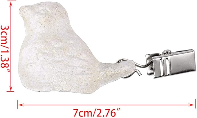 OwnMy Set of 4 White Tablecloth Weights Clip on, Heavy Duty Pendant Tablecloth Weights Kit with Cast Iron Antique Birds, Flag Weights Clips for Outdoor Garden Party Picnic Tablecloths