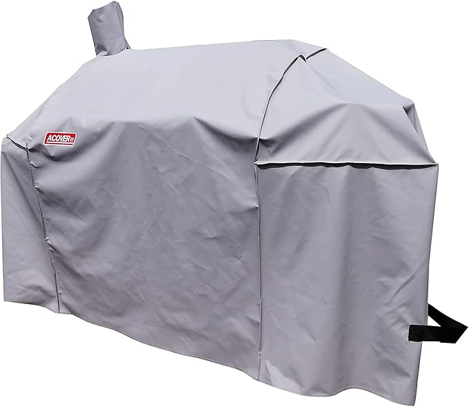 Smoker Grill Cover Sized for Char-Griller Charcoal Grill 2190 and 2197 Heavy Duty Waterproof Patio 600D Canvas Barbeque BBQ Grill Cover G21623 (Grey)