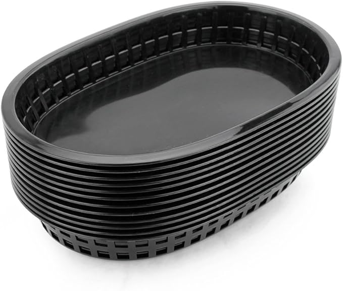 New Star Foodservice 44058 Fast Food Baskets, 10.5 x 7 Inch, Set of 36, Black