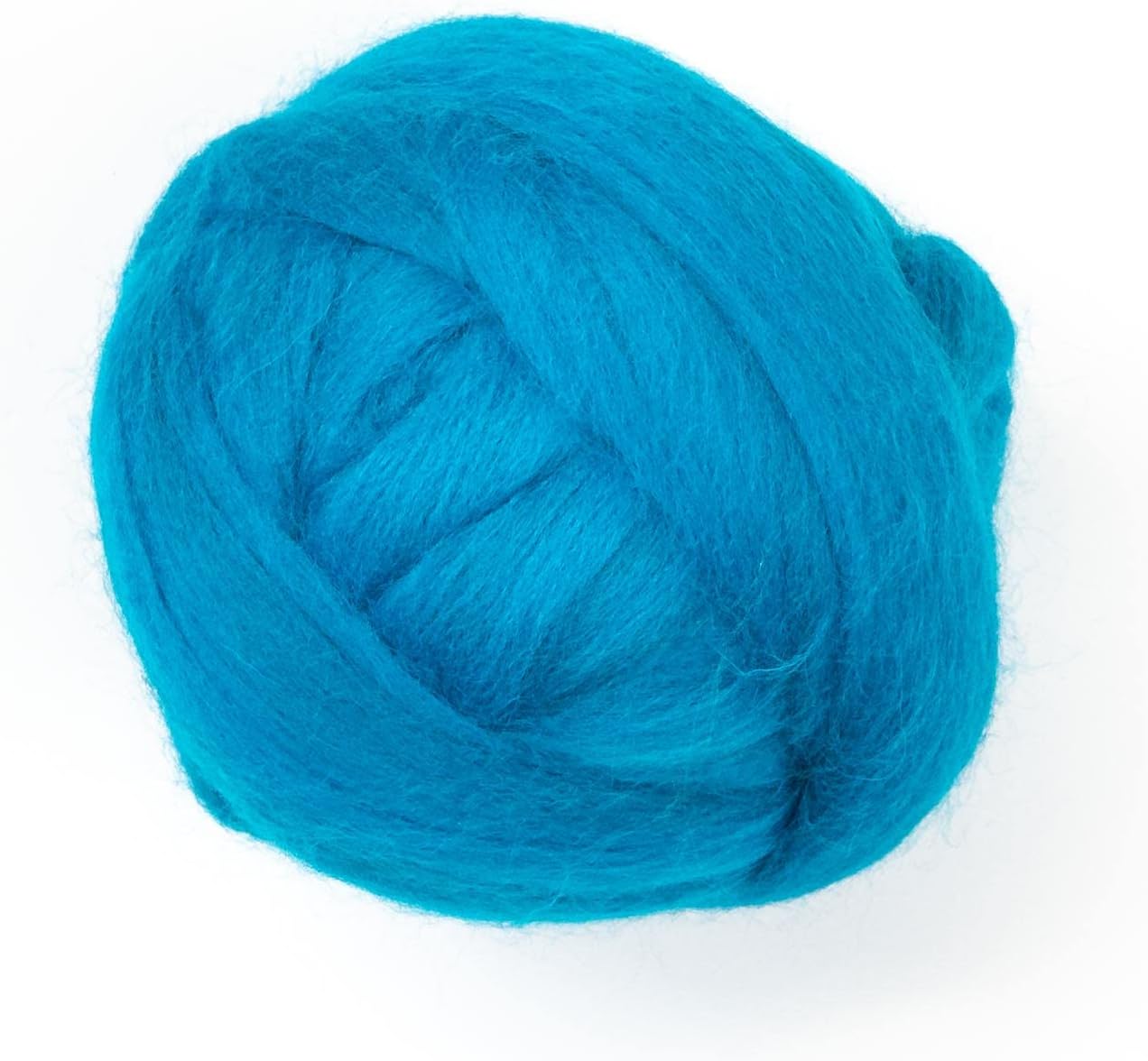 Colored Natural Wool roving, 8 OZ. Best Wool for Needle Felting, Wet Felting, handcrafts and Spinning. (Turquoise)