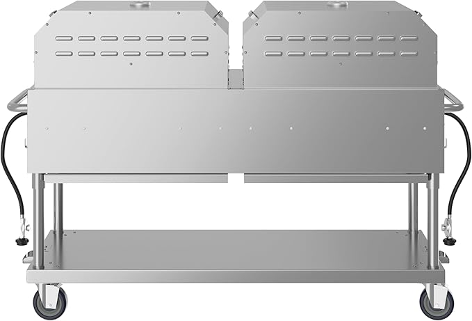 60 in. 8-Burner Commercial Outdoor Propane Gas Grill with Two 30 in. Pizza Ovens in Stainless-Steel, ETL Listed (CGKIT6-P30P30)