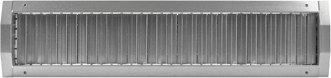 Repa Market 25" x 5" Inch Air Grille for Round Spiral Ducts - Adjustable Double Louvre Blade - Galvanized Ventilation Cover - Side Fit Round Surface Canal Ducting from 9.84" to 35.43" Inches