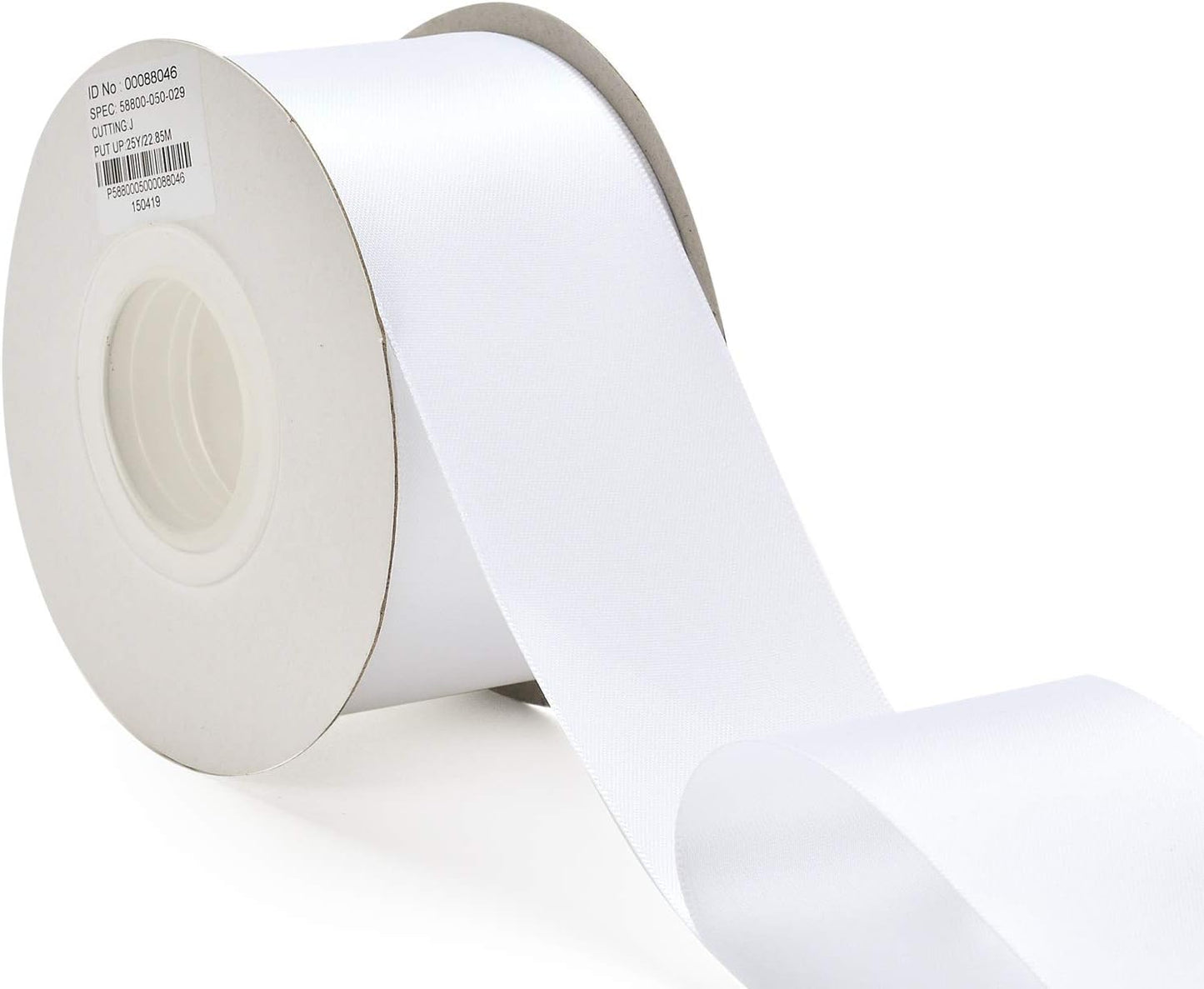 YAMA Double Face Satin Ribbon - 2 Inch 25 Yards for Gift Wrapping Ribbons Roll, White