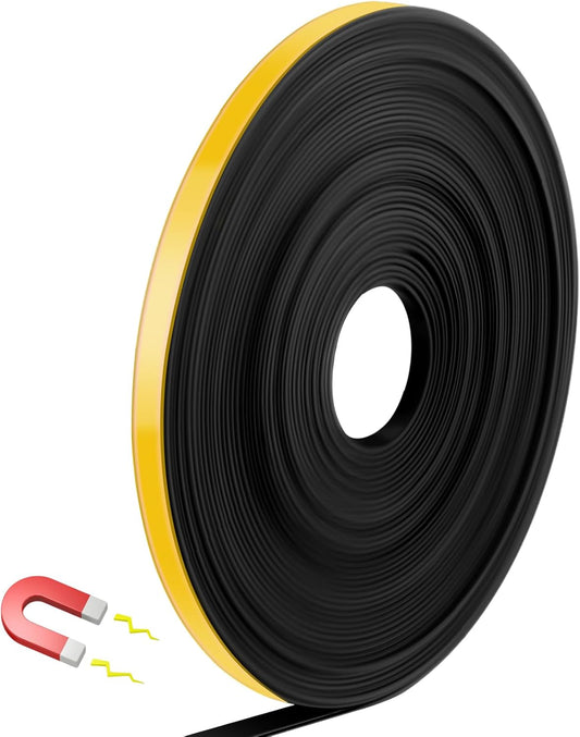 Magnetic Tape Roll Thin Strips, 0.39 Inch x 33 Feet Magnetic Board Dividers Whiteboard Graphic Decorative Tape Marking Line for Classroom Office Art Accessories(Yellow)