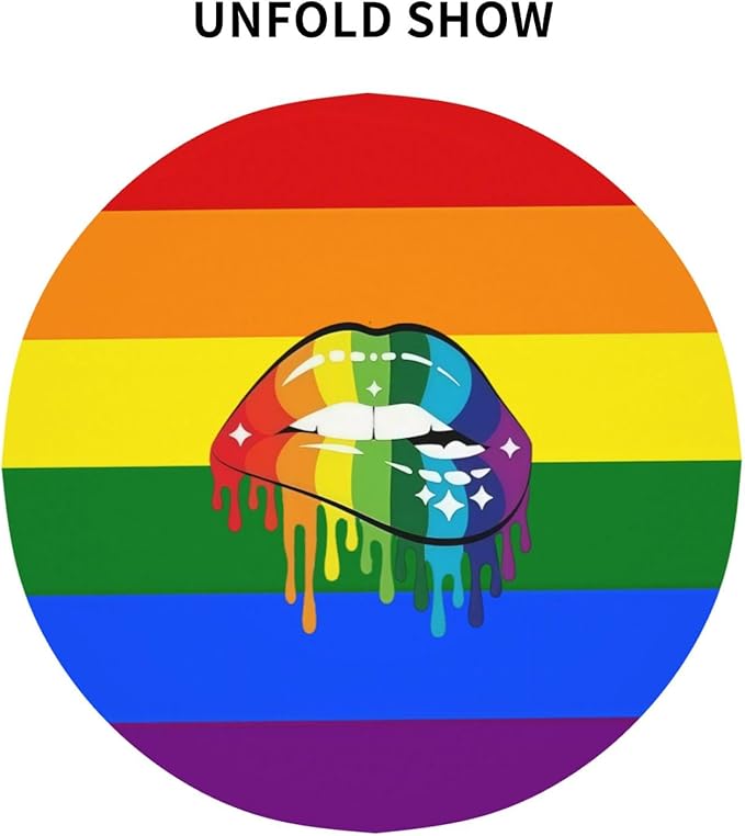 Homosexual Round Tablecloth Lesbian Rainbow - Homosexual Tablecloth 60 Inch Waterproof Rustic Table Cloth Fabric Farmhouse Stripe Decorative for Picnic Party Holiday Home Indoor Outdoor