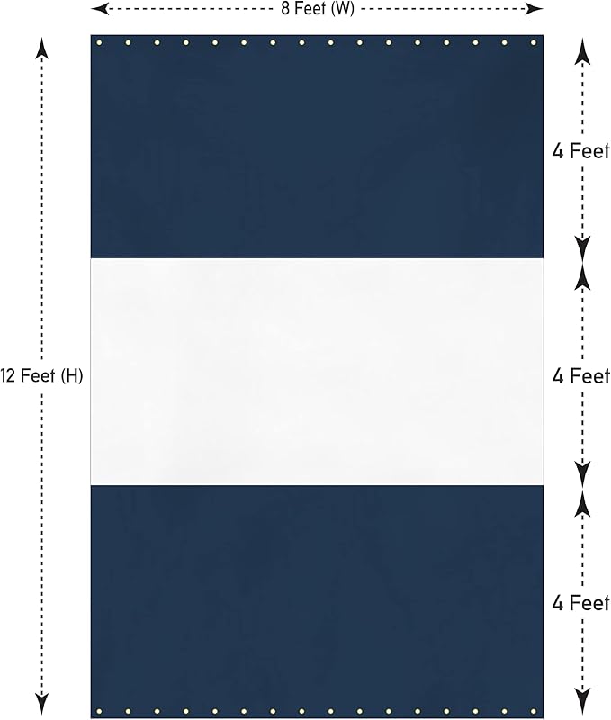 Covers & All Outdoor Clear Panel Curtain, 12 oz Vinyl Outdor Curtains for Patio, Waterproof & Weather Resistant Tarp with Brass Grommets for Pergola, Porch, Gazebos, Balcony (12' H x 8' W feet, Blue)