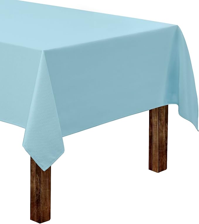 Gee Di Moda Rectangle Tablecloth - 60 x 102 Inch Baby Blue Table Cloth for 6 Foot Rectangle Tables - Heavy Duty Washable Fabric - for Holiday Party, Dinner, Weddings, Baby Shower & Events