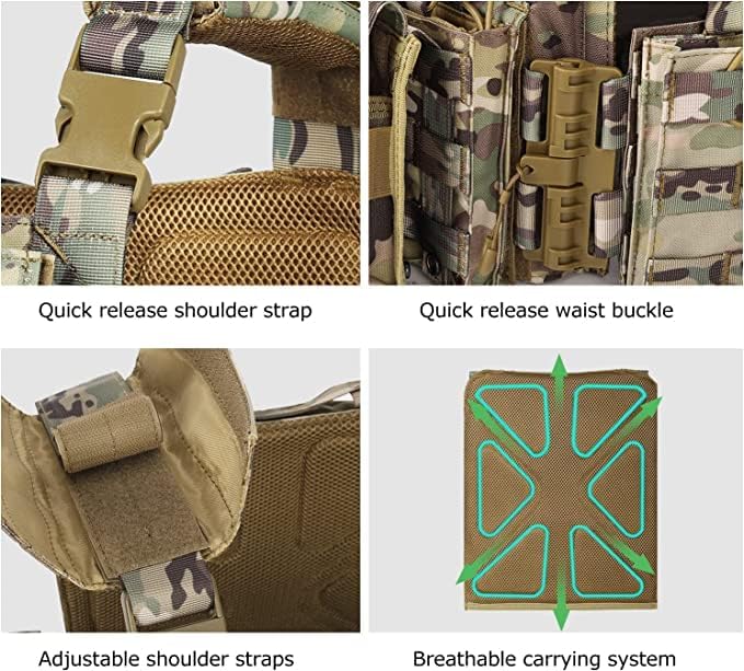 BOMTURN Upgrade Tactical Airsoft Outdoor Vest
