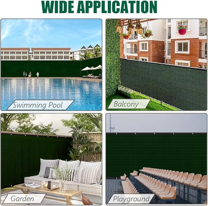 Petgrow Fence Privacy Screen 3FT X 49FT– Heavy Duty (HDPE) Outdoor Shade Mesh Cloth, 90% Blockage Fencing Shade Net Cover for Garden, Backyard, Balcony & Swimming – UV Protection, Windproof