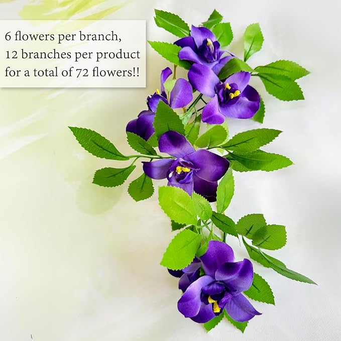 Expandable Fence Privacy Screen for Balcony Patio Outdoor,Decorative Faux Ivy Fencing Panel,Artificial Hedges (Single Sided Leaves) (1, Branches -Purple Fowers)