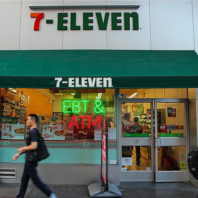 JFLLamp EBT&ATM Neon Signs for Wall Decor Neon Lights for Business Led Signs Suitable for Convenience Stores Supermarkets restaurant Office Bar Pub 5V Power Adapter 17.3 * 10.2 Inch(Green+ Red)