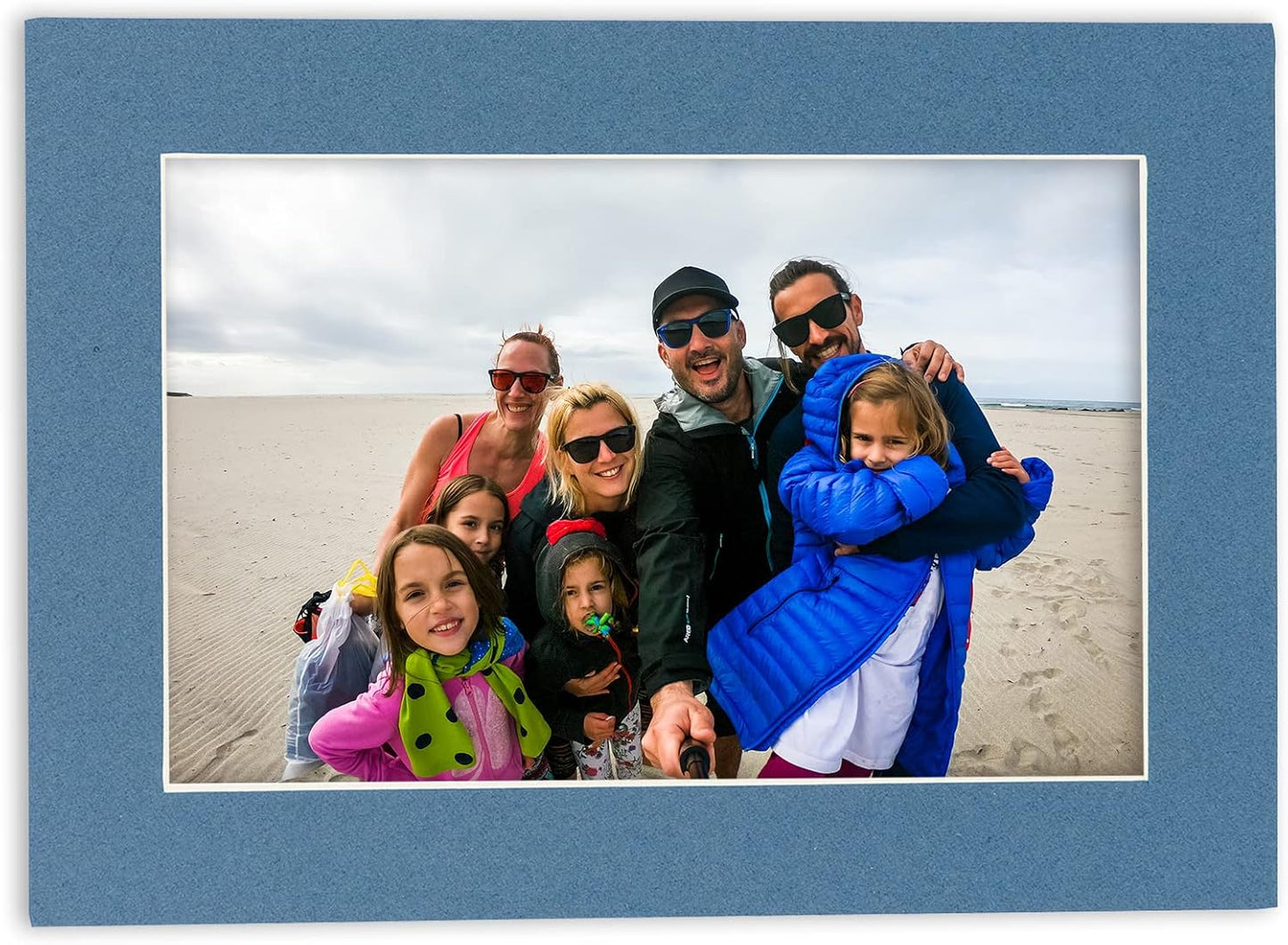 Poster Palooza 11x14 Mat for 8.5x11 Photo - Precut Steel Blue Picture Matboard for Frames Measuring 11 x 14 Inches - Bevel Cut Matte to Display Art Measuring 8.5 x 11 Inches - Acid Free ONE MAT