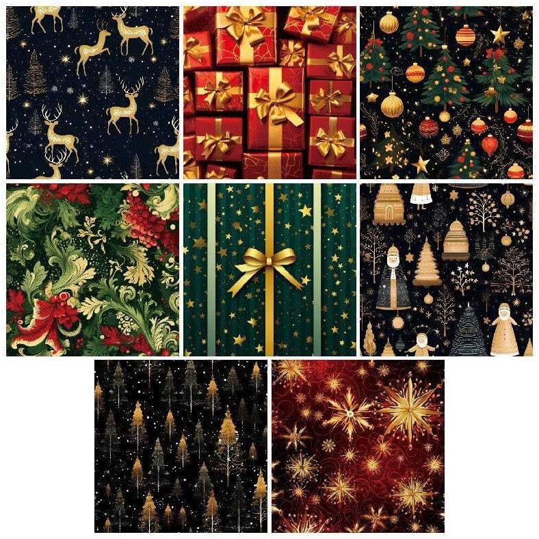 Chritmas Scrapbook Paper Ballon Ribbon Festival Patterned Paper 6×6,24 Sheets Single-Sided Scrapbooking CardStock Papers Pad for Holiday Cardmaking DIY Origami Journaling Papers.