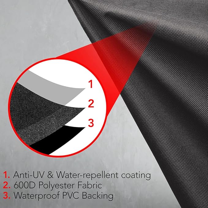 Heavy Duty BBQ Grill Cover for Outdoor Grill, 60 Inch – Waterproof, Weather Resistant, UV & Fade Resistant with Adjustable Straps – Gas Grill Cover for Weber, Charbroil, etc. Charcoal