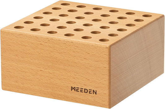 MEEDEN Beechwood Pencil and Brush Holder: 36 Holes Paint Brush Storage Organizer & Holder Rack - Wooden Block Pencil Holder for Paintbrushes, Pens and Art Tools - Paint Brush Holder Display Stand