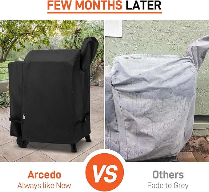 Arcedo Pellet Grill Cover Compatible with Traeger Pro 22 Series - Waterproof Outdoor Wood BBQ Smoker Covers for Century 22, Eastwood 22, Pro 575, Lil' Tex Elite 22, Heavy Duty Grilling Protector