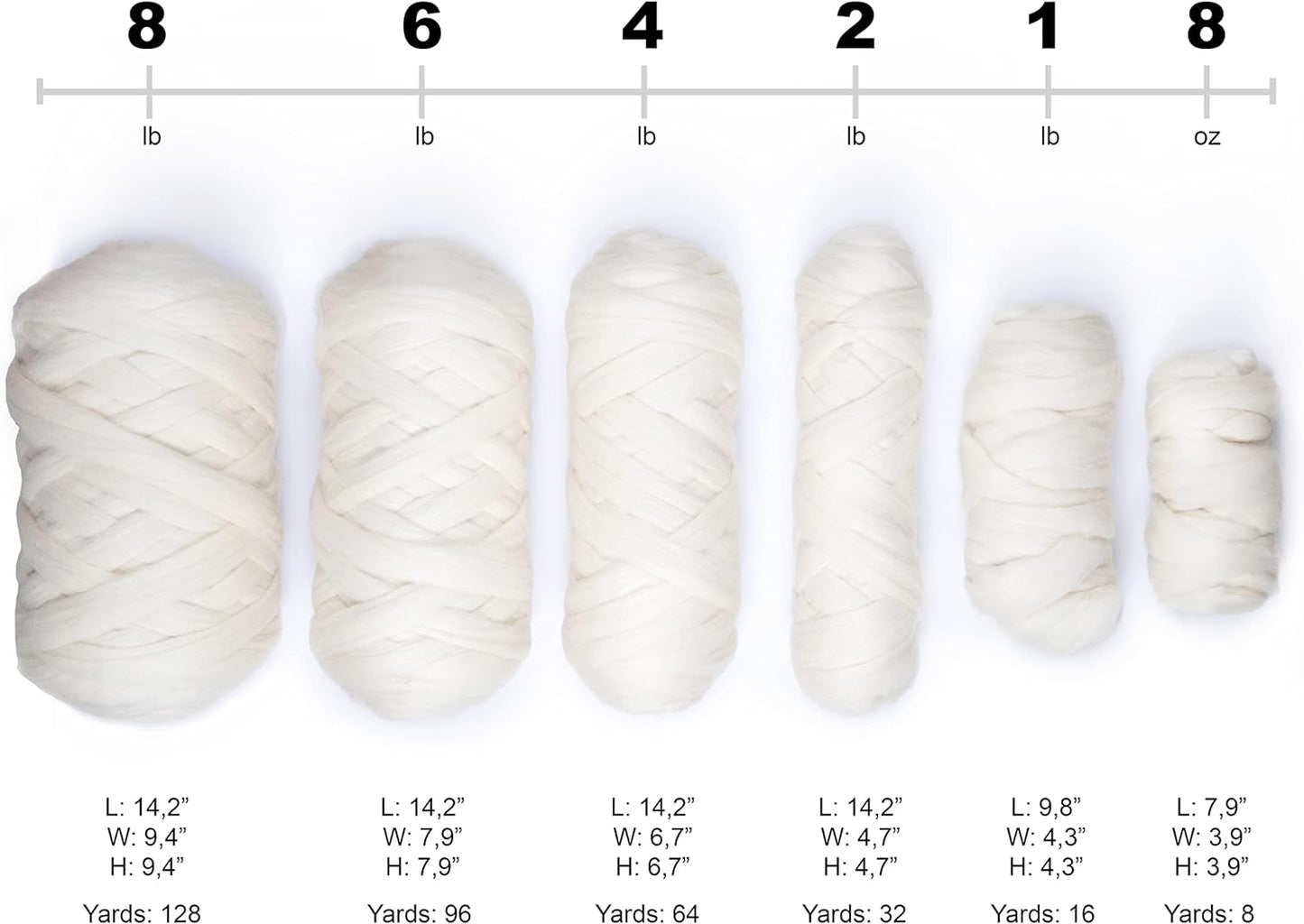 Natural Wool Bulk 2 lb roving, Best Wool for Spinning, arm Knitting, Felting, Chunky Blankets and Tapestry. Natural Colors, un-Dyed Fiber Yarn. (Ecru, 2 lb)