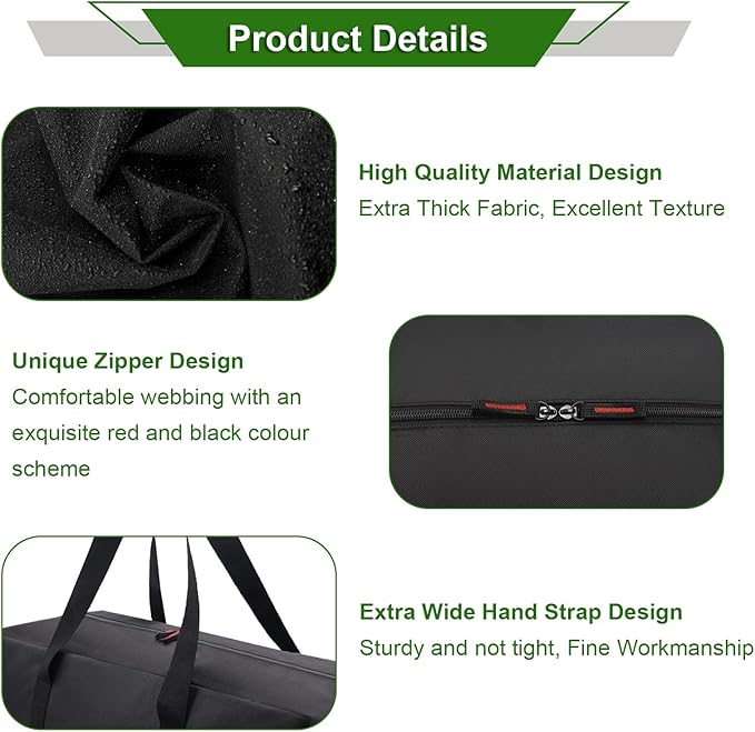 Extra Thick 24" Storage Bag Grill Tool Organizer Pro, BBQ Tool Heavy Duty Storage Bag, Double Layer 600D Oxford Cloth Waterproof (2x Thickness), Foldable Design, Camping, Tailgating, BBQ Party Gift