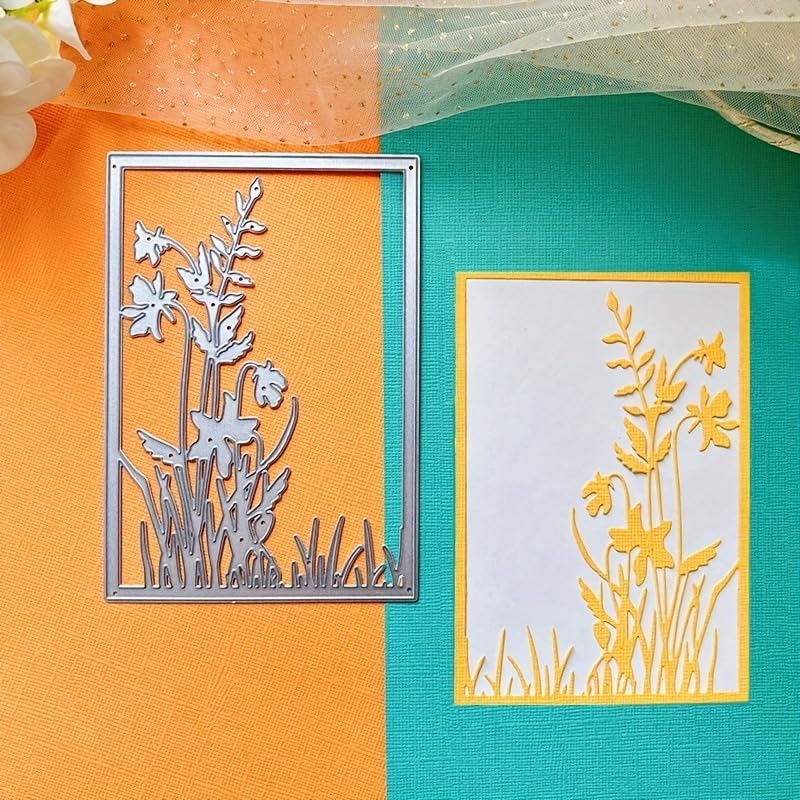 Lapoo Flowers Metal Cutting Die for Scrapbooking - Durable, Cut Stencils for DIY Scrapbook Photo Album Decorative Paper Card, Card Making Supplies, Embossing (Lily of The Valley Frame 5.3 x 3.7 in)