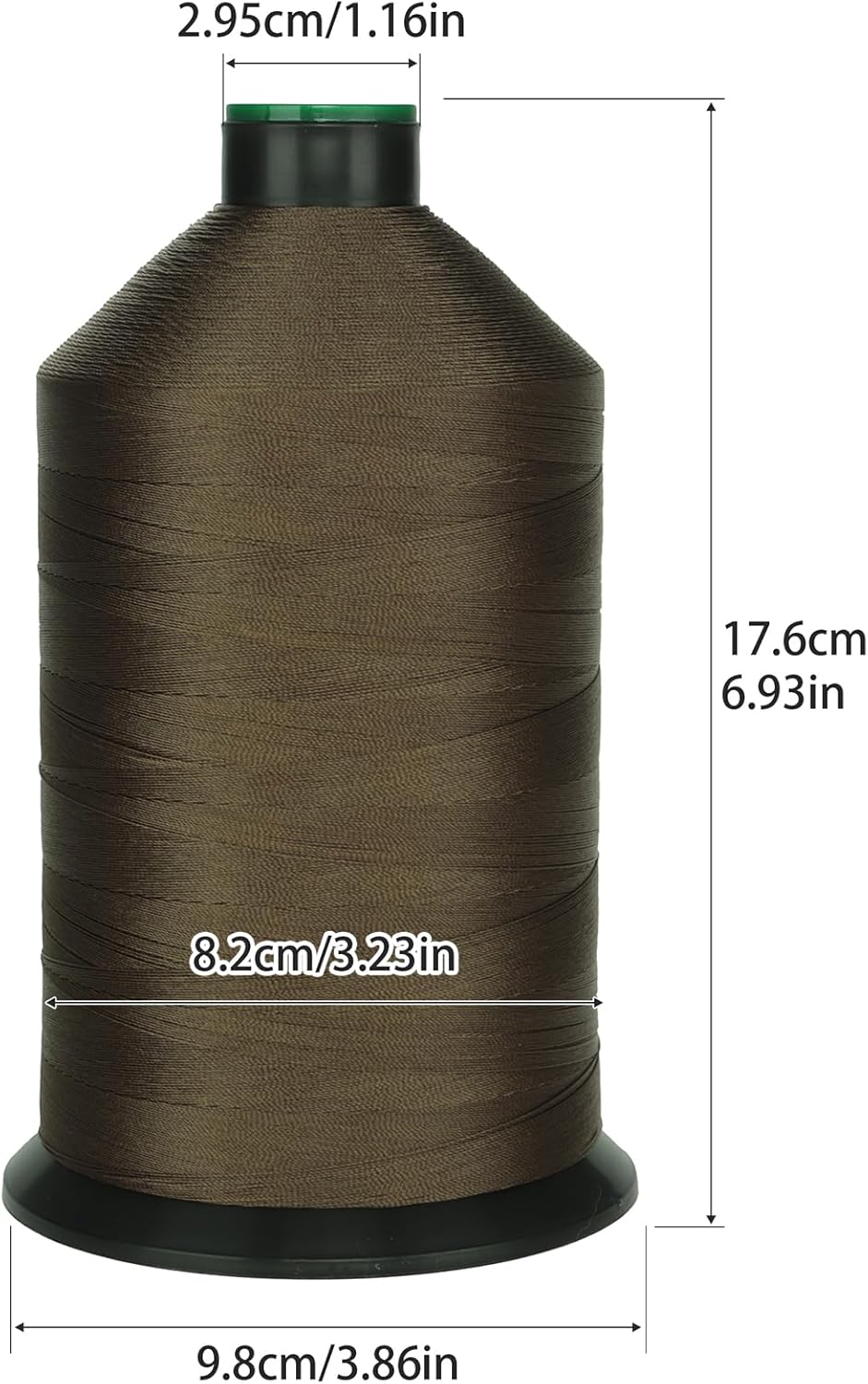 Extra Strong Bonded Nylon Thread #92 Tex90 – 16 OZ, 4200yds, Versatile Stitching Solution for Leather, Upholstery, Canvas Repair and More (Army Green)