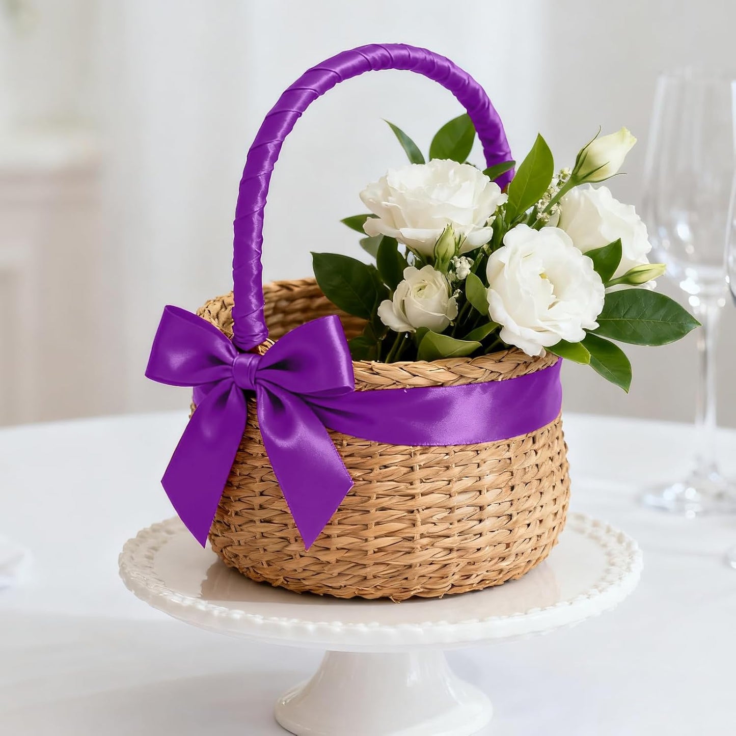 1-1/2 Inch 100 Yards Satin Ribbon Purple, Solid Color Fabric Ribbon for Gift Wrapping, Wedding, Polyester Gift Ribbon for Birthday Party Decoration, Craft, Hair, Floral, Sewing