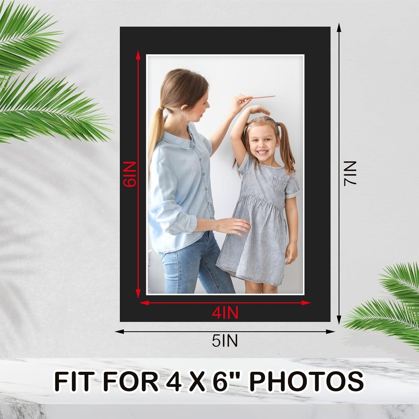 Prudiut 15 Pack 5x7 Black Picture Mats, Frame Mattes for 4x6 Pictures Display Photo Frame Mat Core Bevel Cut Mat Board Show Kit for Photos, Prints, Artworks