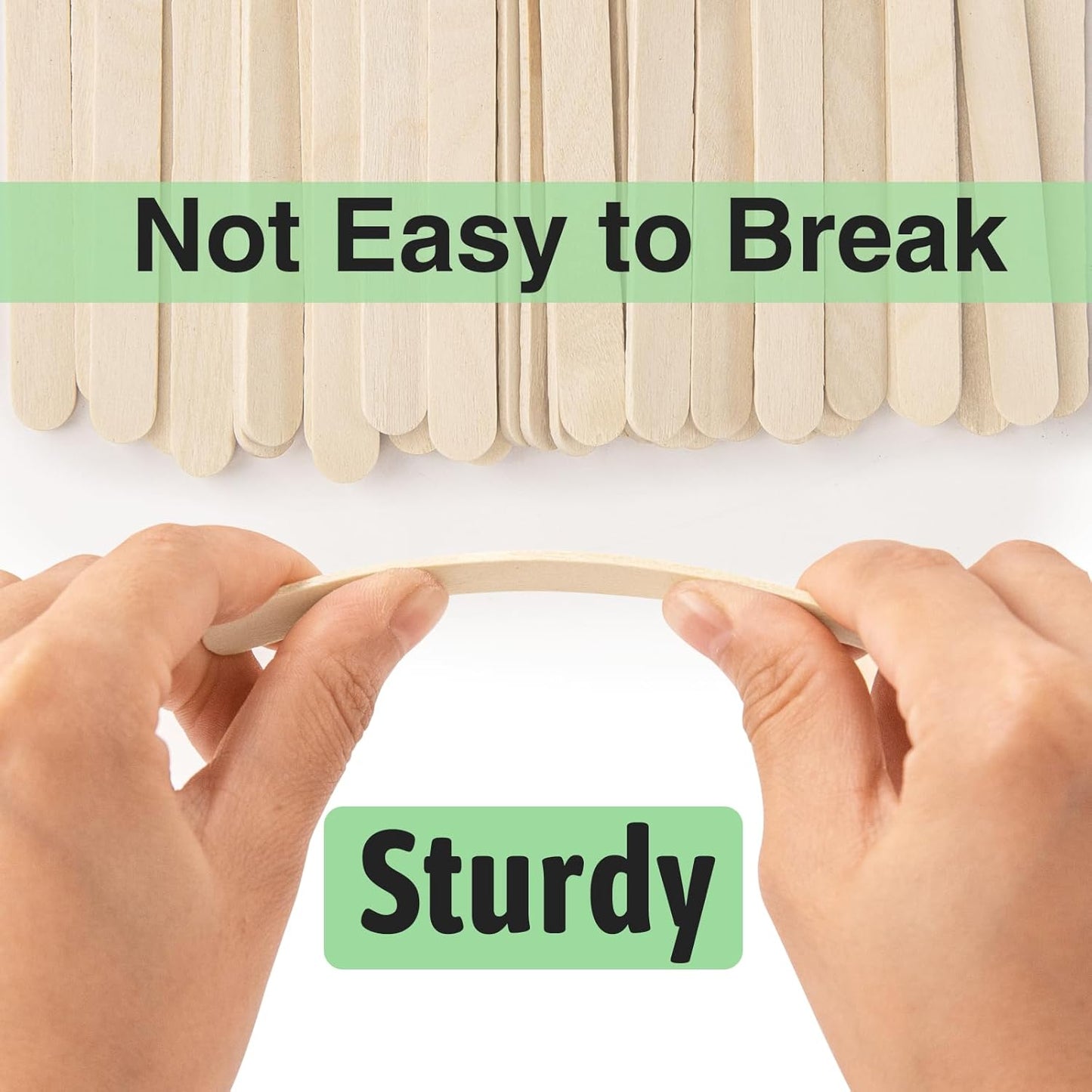 WISYOK 2000 Pcs Wooden Popsicle Sticks for Crafts, 4.5 Inch Craft Sticks for Creative Designs or DIY Craft, Home Art Projects